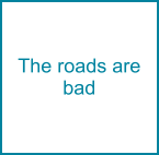 The roads are bad