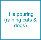 It is pouring  (raining cats & dogs)