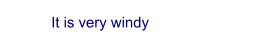 It is very windy