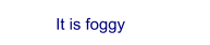 It is foggy
