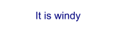 It is windy
