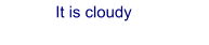 It is cloudy