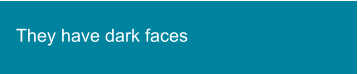 They have dark faces