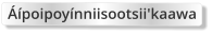 Áípoipoyínniisootsii'kaawa